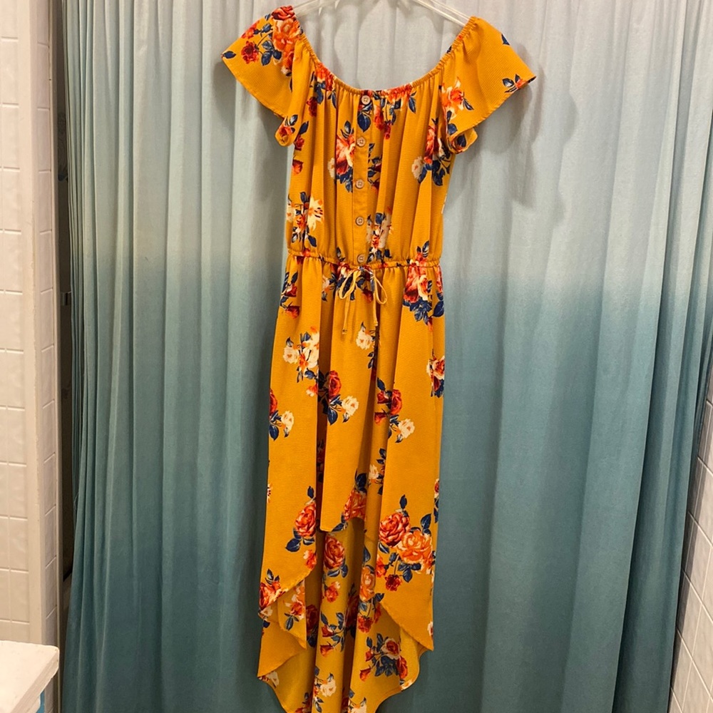 Beautiful Golden Yellow Summer Floral Dress